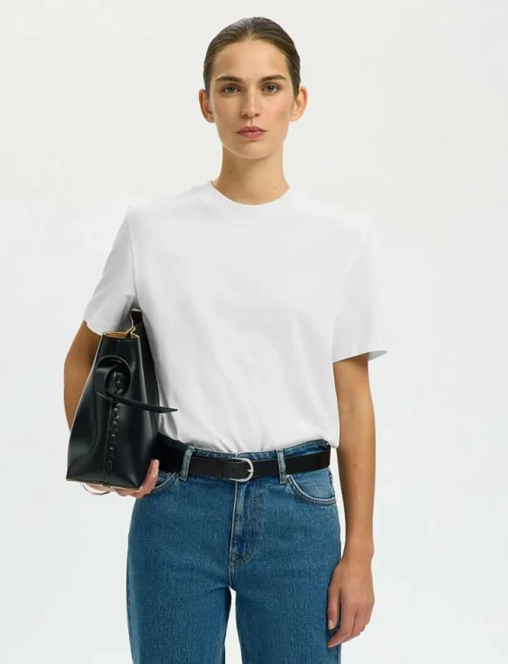 Kvinnor Selected Plus Size & Curvy|SLFRELAX COLWOMAN SS MOCK NECK TEE NOOS - T-shirts