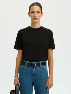 Kvinnor Selected Kläder|T-Shirts & Toppar|SLFRELAX COLWOMAN SS MOCK NECK TEE NOOS - T-shirts