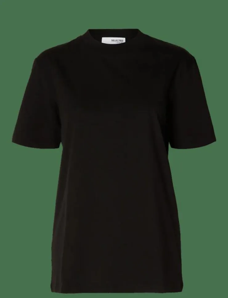 Kvinnor Selected Kläder|T-Shirts & Toppar|SLFRELAX COLWOMAN SS MOCK NECK TEE NOOS - T-shirts