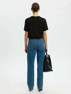 Kvinnor Selected Kläder|T-Shirts & Toppar|SLFRELAX COLWOMAN SS MOCK NECK TEE NOOS - T-shirts