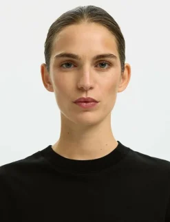 Kvinnor Selected Kläder|T-Shirts & Toppar|SLFRELAX COLWOMAN SS MOCK NECK TEE NOOS - T-shirts