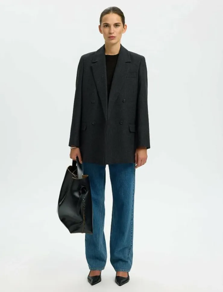 Kvinnor Selected Kläder|T-Shirts & Toppar|SLFRELAX COLWOMAN SS MOCK NECK TEE NOOS - T-shirts