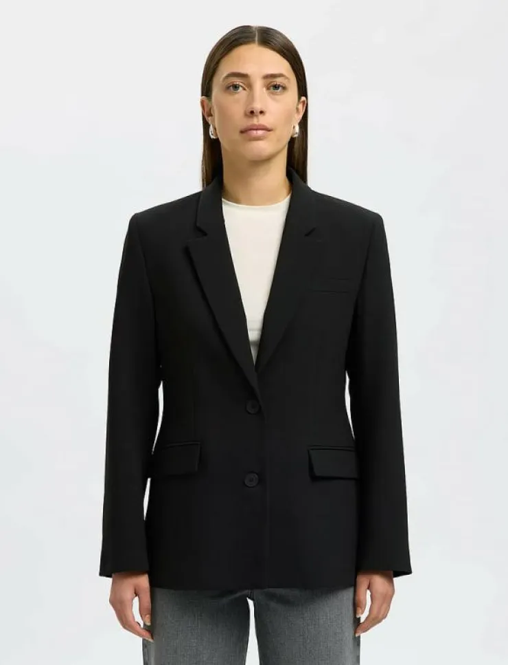 Kvinnor Selected Kavajer|SLFRITA LS CLASSIC BLAZER FD NOOS - Enkelknäppta kavajer