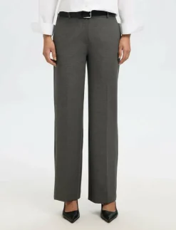 Selected SLFRITA MW WIDE PANT DGM N NOOS - Kostymbyxor|Kvinnor Kläder|Plus Size & Curvy