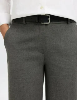 Selected SLFRITA MW WIDE PANT DGM N NOOS - Kostymbyxor|Kvinnor Kläder|Plus Size & Curvy
