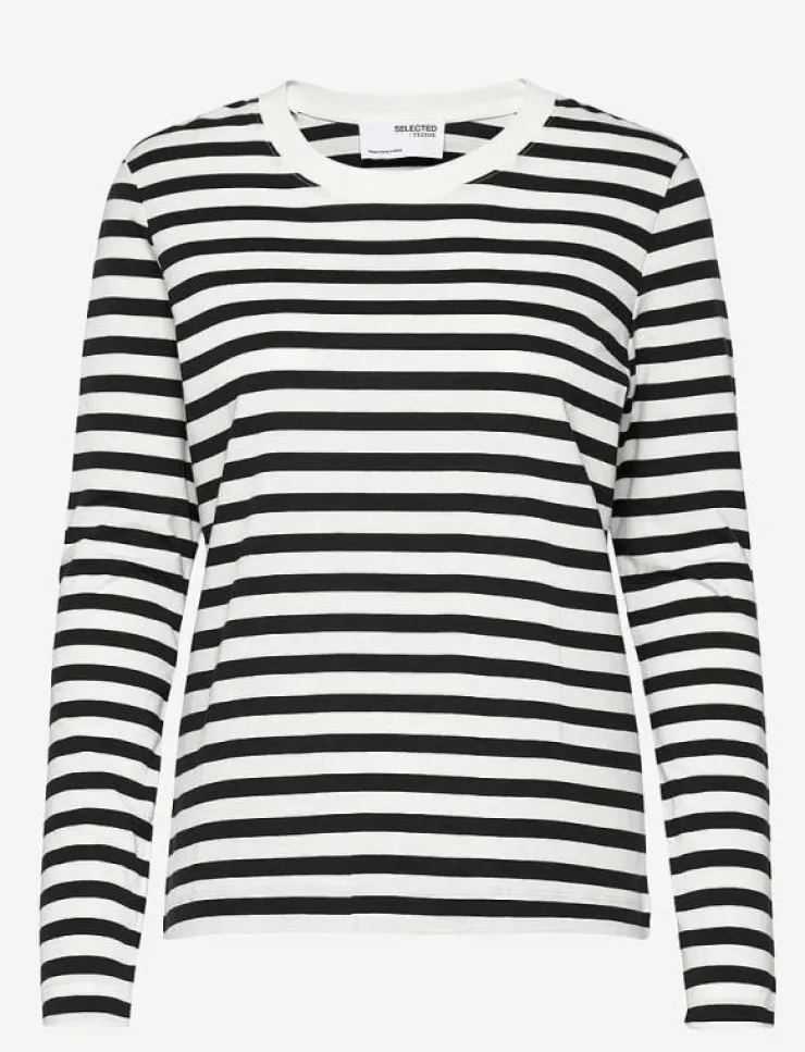 Kvinnor Selected Kläder|T-Shirts & Toppar|SLFSTANDARD LS TEE STR NOOS - Långärmade toppar