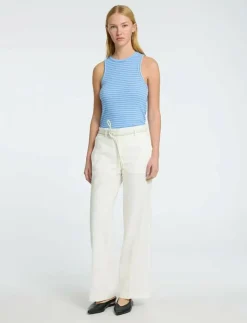 Kvinnor Selected Plus Size & Curvy|Byxor|SLFTANIA-RITA MW WIDE PANT NOOS - Linnebyxor