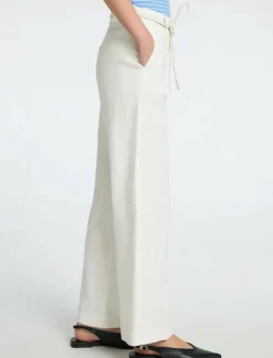 Kvinnor Selected Plus Size & Curvy|Byxor|SLFTANIA-RITA MW WIDE PANT NOOS - Linnebyxor