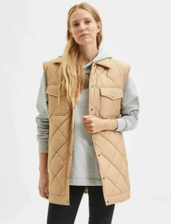Selected SLFTINNA LONG QUILTED VEST - Quiltade västar|Kvinnor Västar
