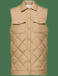 Selected SLFTINNA LONG QUILTED VEST - Quiltade västar|Kvinnor Västar