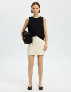 Selected SLFUNA HW SHORT DENIM SKIRT - Korta kjolar|Kvinnor Kjolar