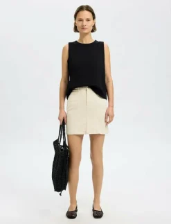 Selected SLFUNA HW SHORT DENIM SKIRT - Korta kjolar|Kvinnor Kjolar
