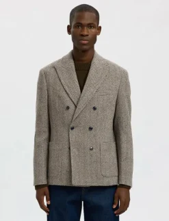 Selected SLHREG-MORRIS HBONE WOOL BLEND DB BLZ - Dubbelknäppta kavajer| Kostymer & Kavajer