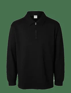 Selected SLHRELAX-EMANUEL SOFT POLO ZIP SWEAT EX - Långärmade pikéer| Pikéer