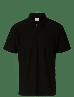 Selected Pikéer|SLHRELAX-PLISSE HALF ZIP SS POLO EX - Kortärmade pikéer