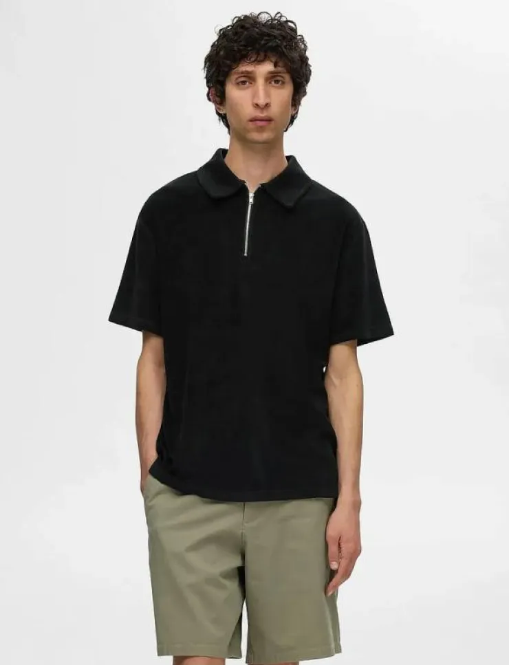 Selected SLHRELAX-TERRY SS ZIP POLO EX - Kortärmade pikéer| Pikéer