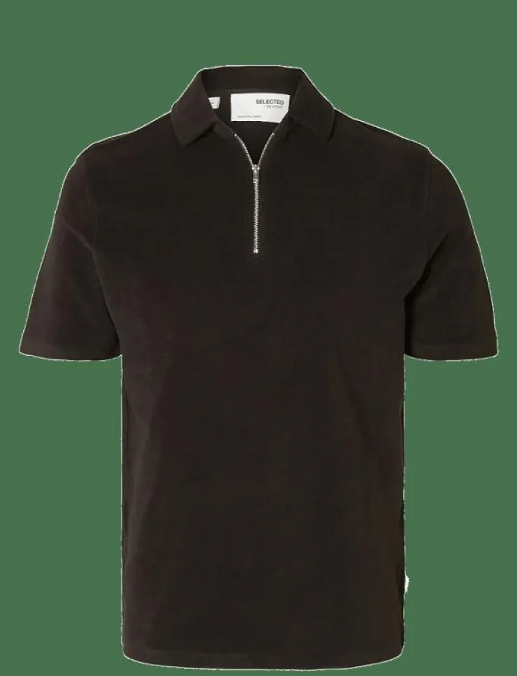 Selected SLHRELAX-TERRY SS ZIP POLO EX - Kortärmade pikéer| Pikéer