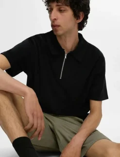 Selected SLHRELAX-TERRY SS ZIP POLO EX - Kortärmade pikéer| Pikéer