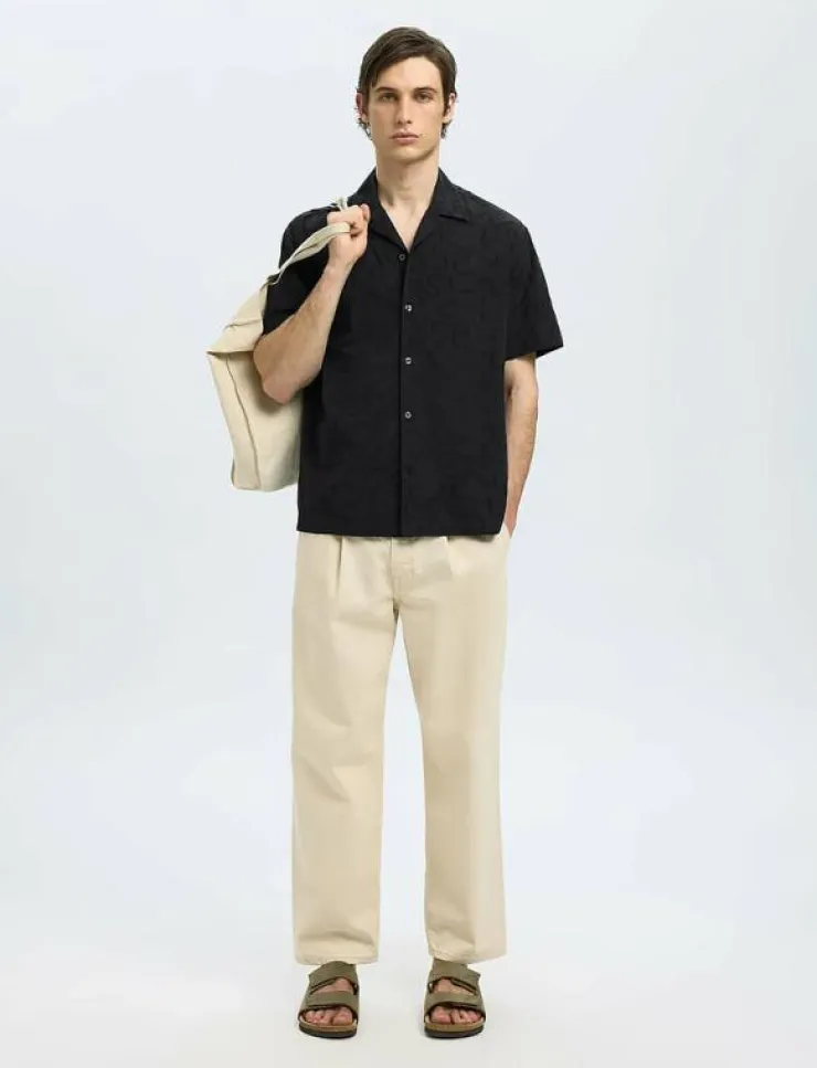 Selected Skjortor|SLHRLXELI EMB SS SHIRT - Kortärmade