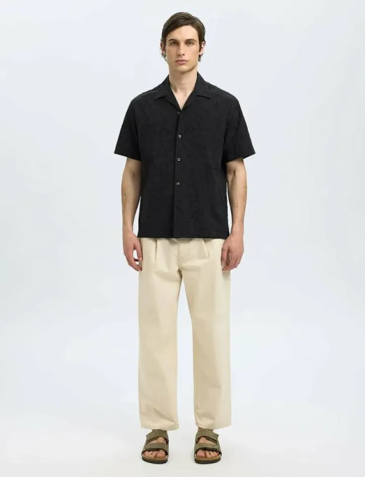 Selected Skjortor|SLHRLXELI EMB SS SHIRT - Kortärmade