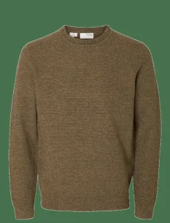 Selected SLHROSS LS KNIT STRUCTURE CREW NECK NOOS - Rundhalsad| Stickat
