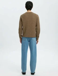 Selected SLHROSS LS KNIT STRUCTURE CREW NECK NOOS - Rundhalsad| Stickat