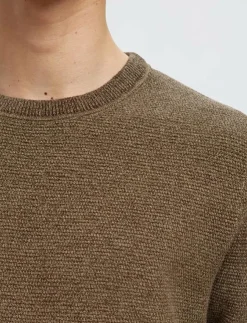Selected SLHROSS LS KNIT STRUCTURE CREW NECK NOOS - Rundhalsad| Stickat