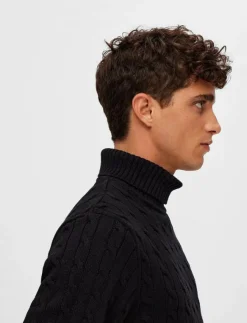 Selected SLHRYAN STRUCTURE ROLL NECK - Polokrage| Stickat