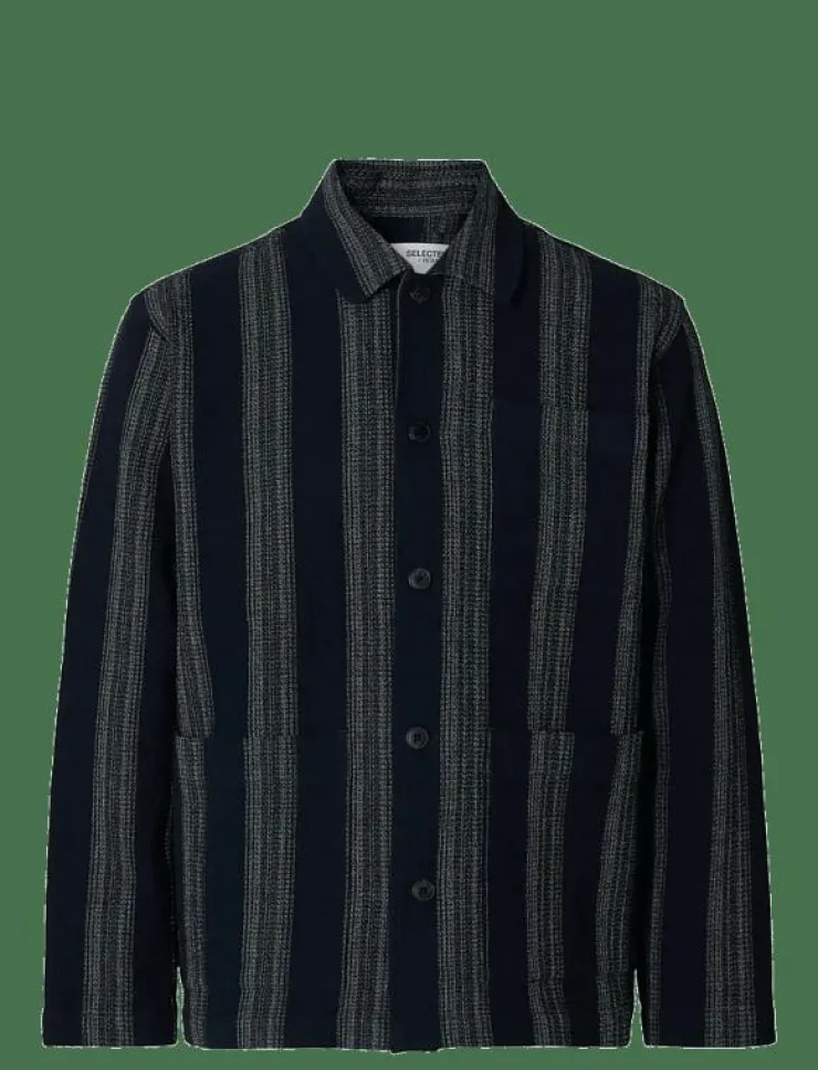 Selected Overshirts|SLHTONY WAFFLE STRIPE OVERSHIRT - Jackor & rockar