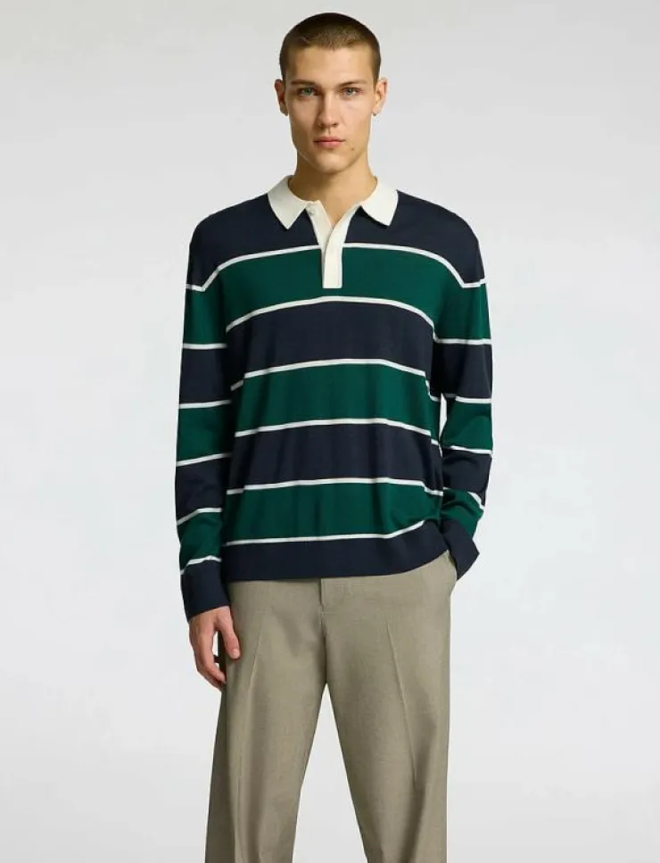 Selected Pikéer|SLHTRAY LS KNIT MERINO RELAXED POLO - Långärmade pikéer