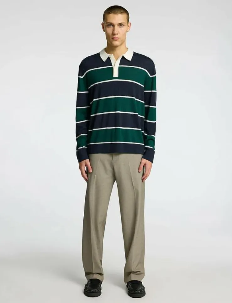 Selected Pikéer|SLHTRAY LS KNIT MERINO RELAXED POLO - Långärmade pikéer