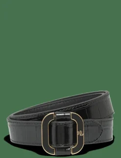 Kvinnor Lauren Ralph Lauren Bälten|Slide-Buckle Croc-Embossed Leather Belt - Skärp