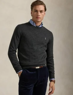 Polo Ralph Lauren Slim Fit Washable Wool Crewneck Sweater - Rundhalsad| Stickat