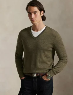 Polo Ralph Lauren Slim Fit Washable Wool V-Neck Sweater - V-ringat| Stickat