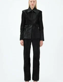 REMAIN Birger Christensen SLIM LEATHER BLAZER - Skinnjackor|Kvinnor Kavajer