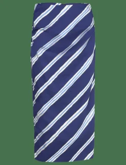 Kvinnor Mango Kjolar|Slit striped skirt - Midi kjolar