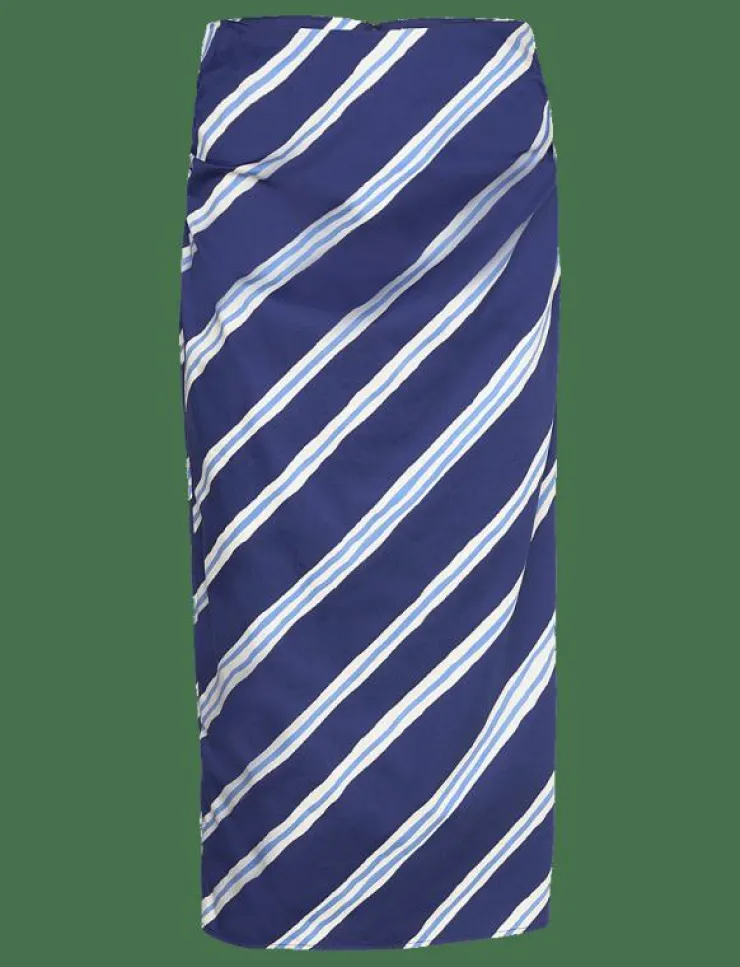 Kvinnor Mango Kjolar|Slit striped skirt - Midi kjolar