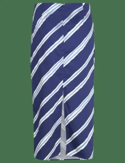 Kvinnor Mango Kjolar|Slit striped skirt - Midi kjolar
