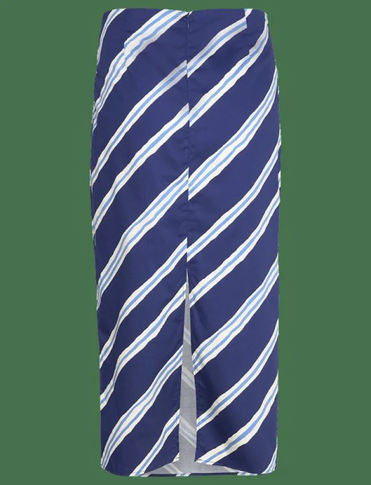 Kvinnor Mango Kjolar|Slit striped skirt - Midi kjolar