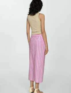 Mango Slit striped skirt - Midi kjolar|Kvinnor Kjolar