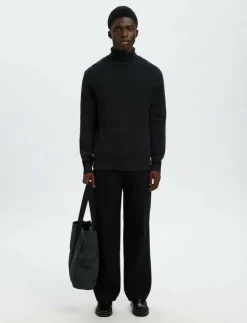 Selected SLMDANE LS KNIT STRUCTURE ROLL NECK NOOS - Polokrage| Stickat