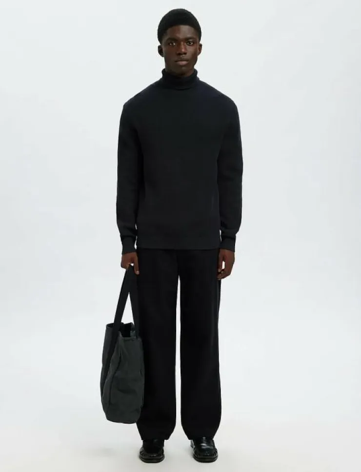 Selected SLMDANE LS KNIT STRUCTURE ROLL NECK NOOS - Polokrage| Stickat