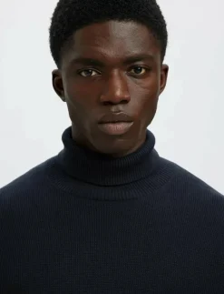 Selected SLMDANE LS KNIT STRUCTURE ROLL NECK NOOS - Polokrage| Stickat
