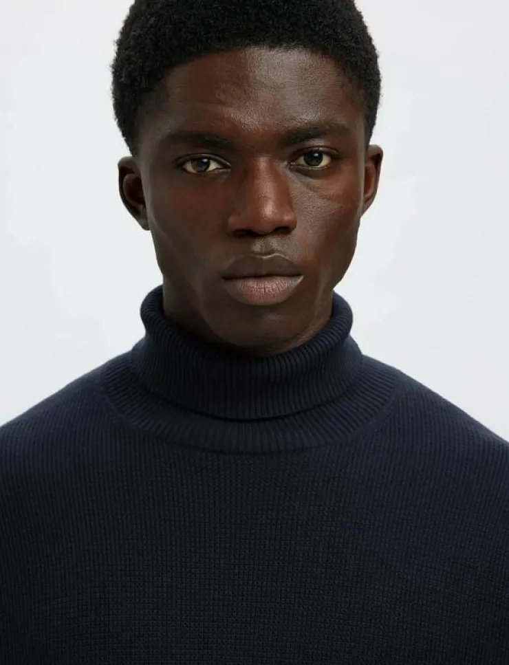 Selected SLMDANE LS KNIT STRUCTURE ROLL NECK NOOS - Polokrage| Stickat