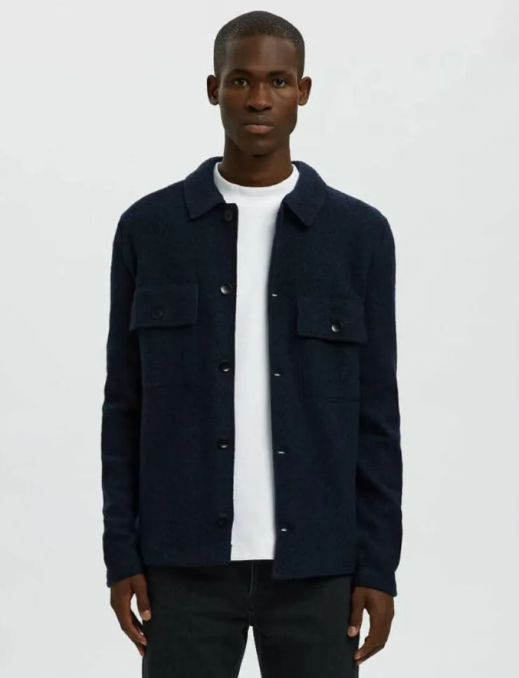Selected Overshirts|Jackor & Rockar|SLMNEALY LS KNIT WORKWEAR CARDIGAN NOOS - Ulljackor
