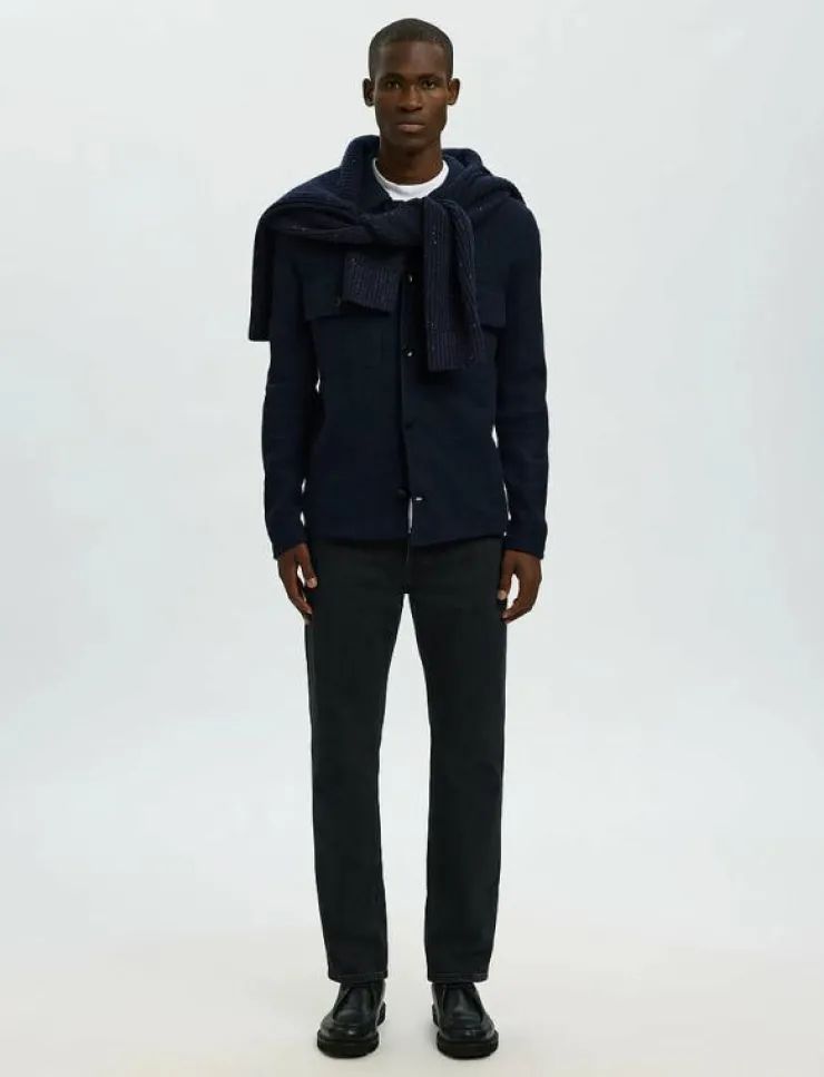 Selected Overshirts|Jackor & Rockar|SLMNEALY LS KNIT WORKWEAR CARDIGAN NOOS - Ulljackor