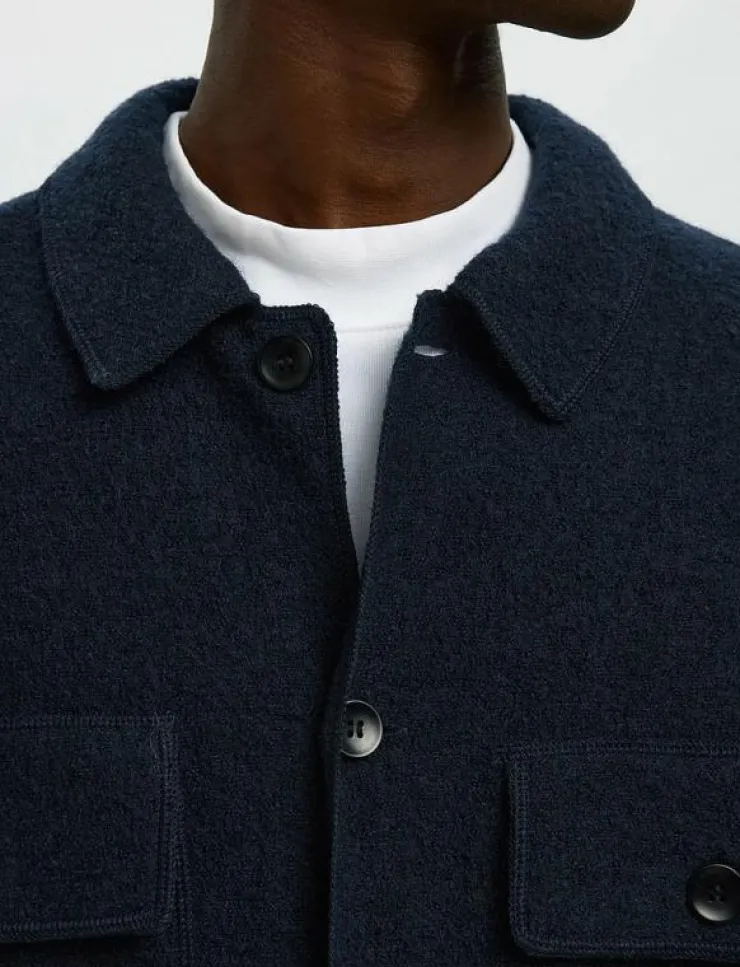 Selected Overshirts|Jackor & Rockar|SLMNEALY LS KNIT WORKWEAR CARDIGAN NOOS - Ulljackor