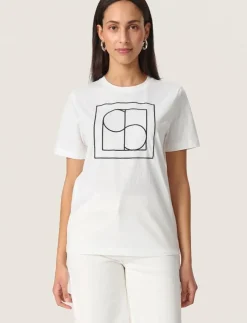 Soaked in Luxury SLVarga Embroidered Tee SS - T-shirts|Kvinnor T-Shirts & Toppar