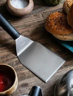 Satake Grilltillbehör|Köksredskap|Smash burger Set Stainless steel, black handle - Grilltillbehör