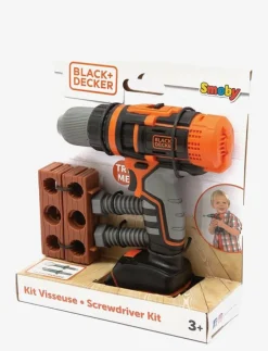Barn Smoby Rollspel|Black+Decker Mekanisk Skruvdragare med Tillbehör - Leksaksverktyg